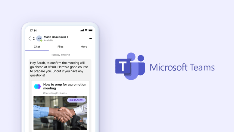 eduMe employee training integrated into Microsoft Teams